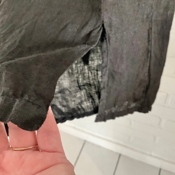 Viola Borghi Linen Pants Baggy Wide leg Parachute Cropped Paper Waist Pockets S - Picture 11 of 16